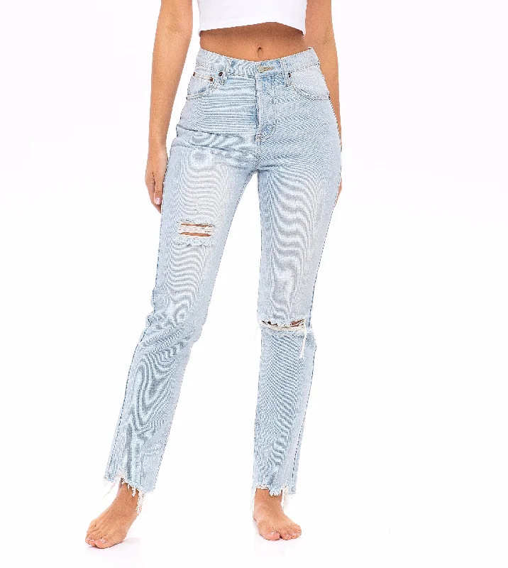 Black Jeans for Formal Look -Light Wash, Distressed High Waisted Jeans - The Daisy