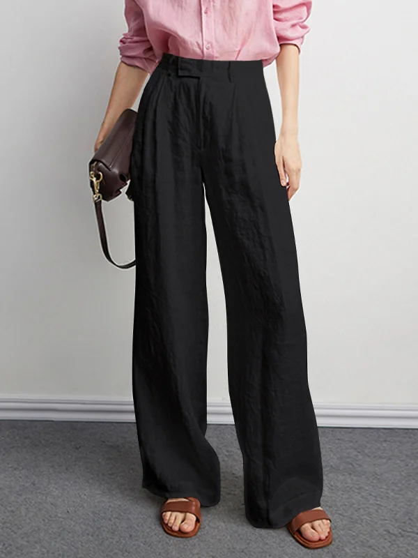 Pleated trousers pants for sophisticated gentleman charm -BerryBetty - Utility Smart Wide Leg Pants