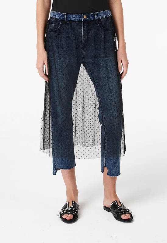 Casual Friday Jeans for Relaxed -Jeans With Mesh Overlay