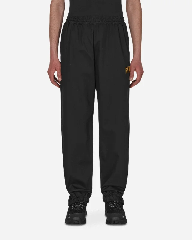 Moisture-wicking pants for intense gym workouts -FILA Logo Twill Trackpants Black