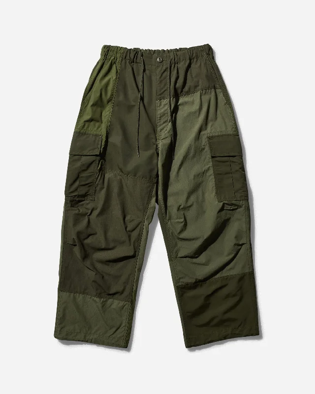 Relaxed cotton pants for breezy casual days -Men's Patchwork Pants Khaki Mix