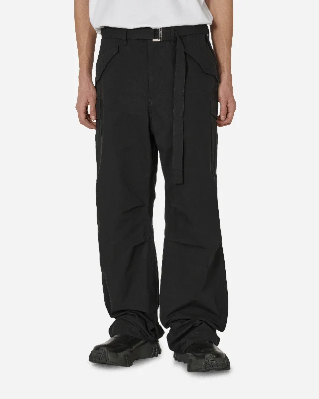 Stylish cropped pants for warm season trends -Rip Stop Pants Black