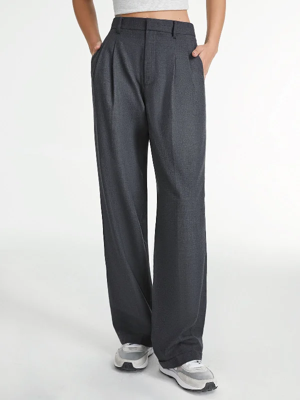 Casual drawstring pants for effortless home relaxation -BerryBetty - Airstream Straight Leg Dress Pants