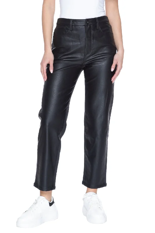 Luxury silk pants for glamorous evening wear -Leather or Not Recycled Straight Jean