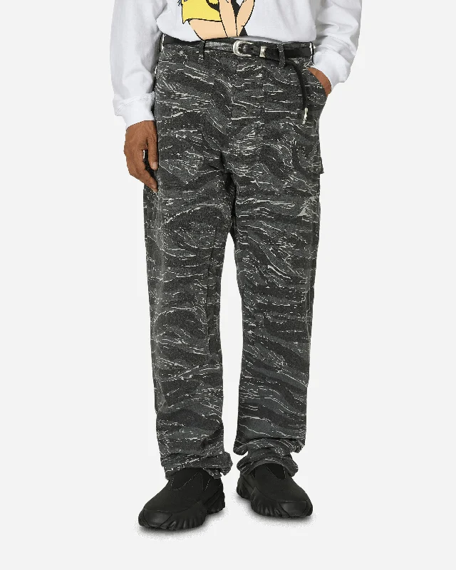 Cozy sweatpants pants for lazy Sunday mornings -Tiger Camo Work Pants Black