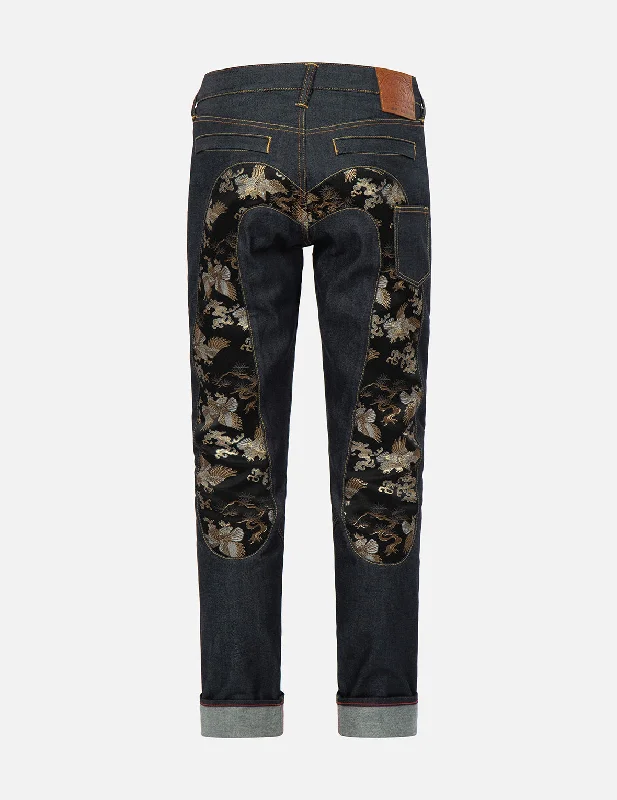 Four Pocket Jeans for Simplicity -Brocade Daicock Insert with Multi-Pocket Carrot-Fit Jeans #2017