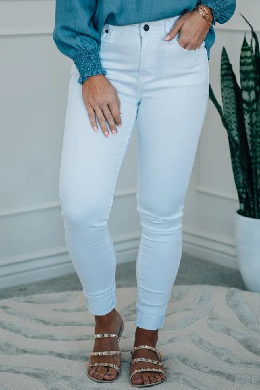 Travel Jeans for On-the-go -Drew White Skinny Jeans