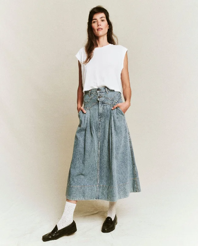 Luxury skirts with elegant silk sheen -The Field Skirt. -- Misty Wash