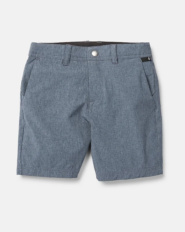 Leather Shorts for Luxury Look -Little Boys Frickin Cross Shred Static Shorts - Navy