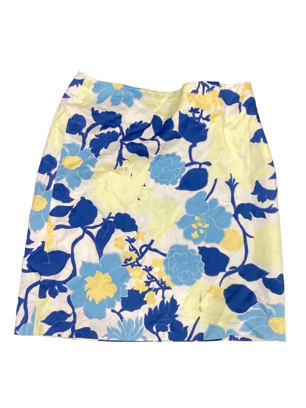 Cute mini skirts for fun party nights -Blue & Yellow Skirt Mini & Short Ann Taylor, Size 2petite