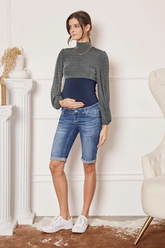 Mini Skirts for Sexy Appeal -Kelton Maternity Bermuda Shorts