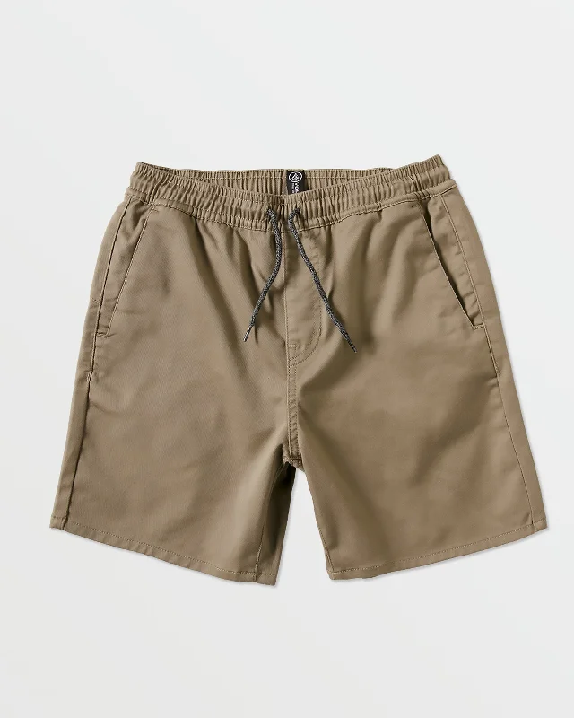 Belted Shorts for Fashion Statement -Big Boys Frickin Elastic Waist Shorts - Khaki