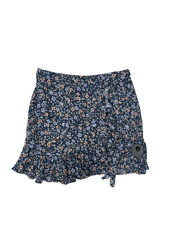 Trendy skirts with modern cutout designs -Navy Skirt Mini & Short Hippie Rose, Size M