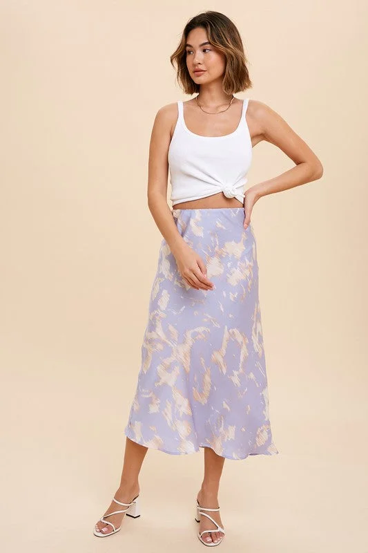 Vintage skirts with classic floral prints -In Loom Bias Midi Skirt Abstract Print - Periwinkle