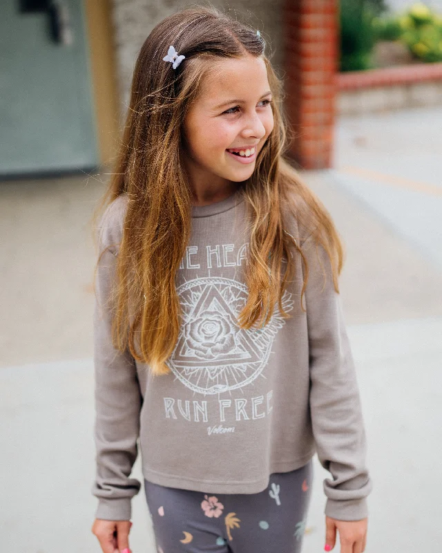 Printed Shorts with Patterns -Big Girls Thermality Long Sleeve Shirt - Moondust