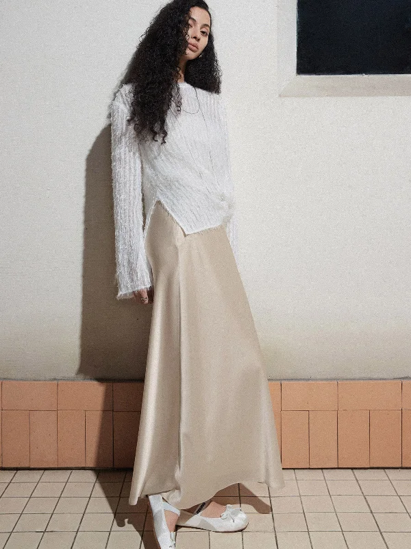 Wrap skirts for adjustable stylish fit -Elegant Stain Graceful Long Skirt