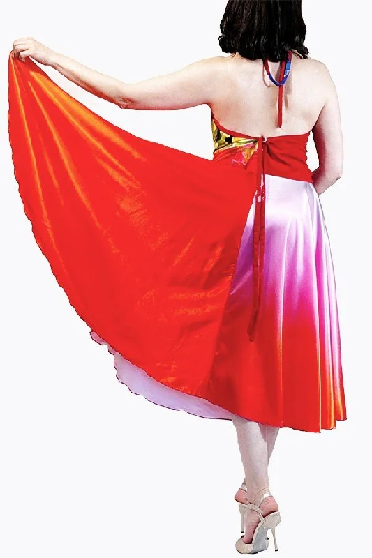 Designer skirts for luxury fashion flair -fire & ice full circle skirt with slits