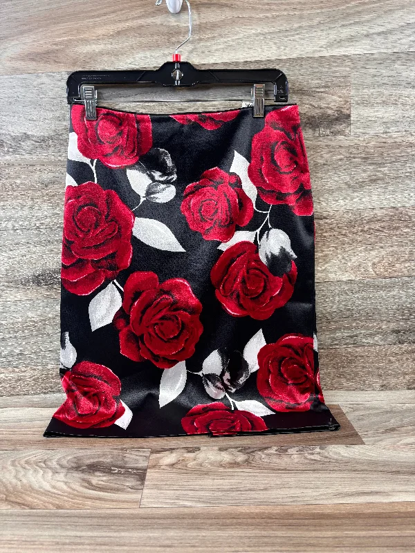 Lightweight skirts for warm season chic -Black & Red Skirt Midi White House Black Market, Size 4