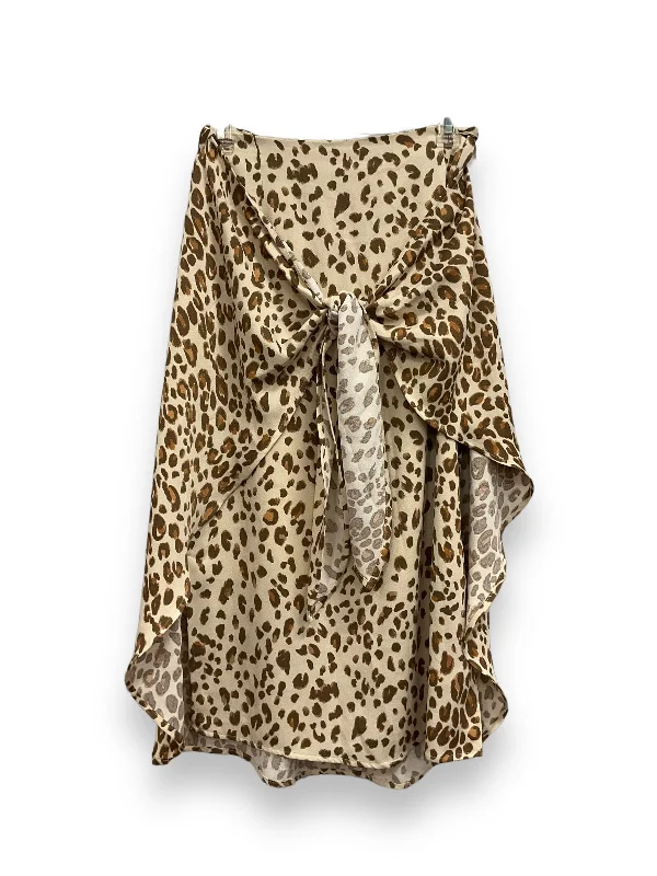 Ruffled skirts with lace trim softness -Animal Print Skirt Midi Express, Size S