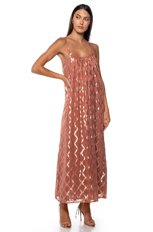 Evening Dresses for Formal Events -OUT IN THE SUN STRAPPY PRINTED MIDI DRESS