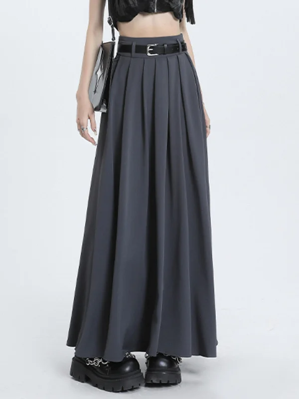 Classic skirts with simple clean lines -Modern Academia Graceful Pleat Maxi Skirt