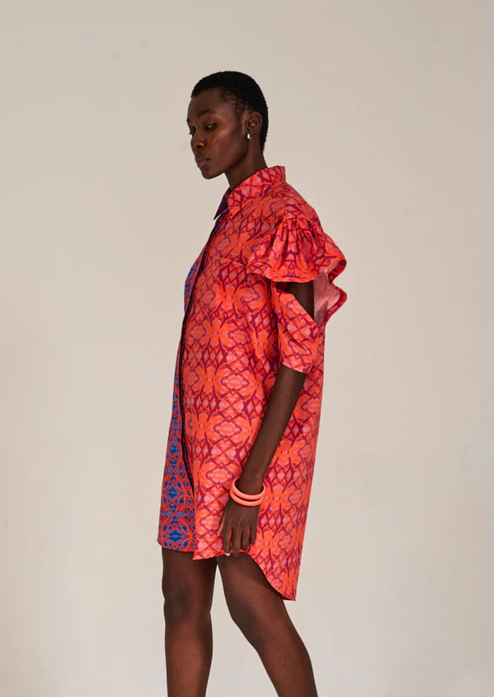 Modern Dresses for Trendy -Kahindo Chinchilla Shirtdress with modern design and timeless elegance