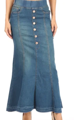 Casual skirts with relaxed fit comfort -Fishtail Bottom Maxi Skirt