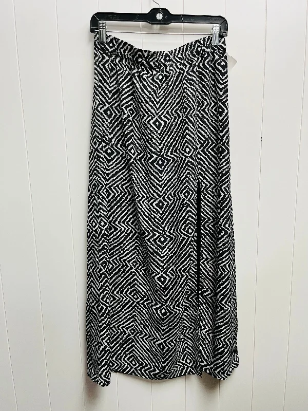 Vintage skirts with 70s-inspired designs -Black & White Skirt Maxi Michael By Michael Kors, Size S