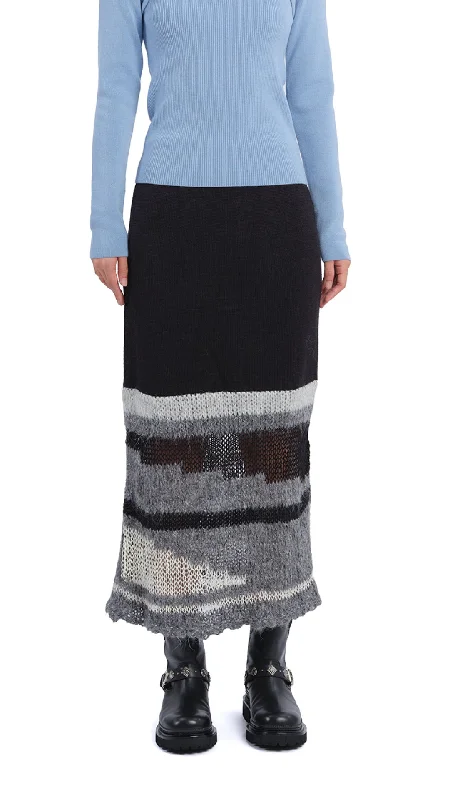 Affordable denim skirts for everyday cool -Mix Yarn Knit Skirt