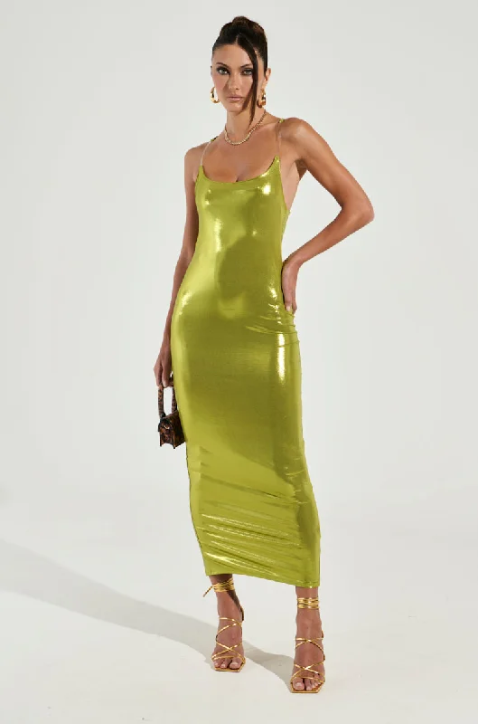 Spandex Dresses for Flexible -GOOD INTENTIONS LIME MAXI DRESS