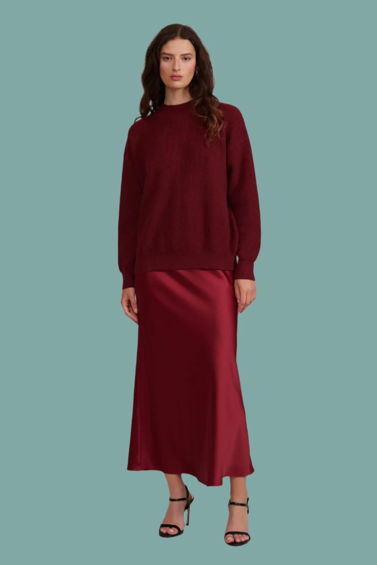 Affordable skirts with trendy slit details -Katianna Maxi Skirt - Sateen