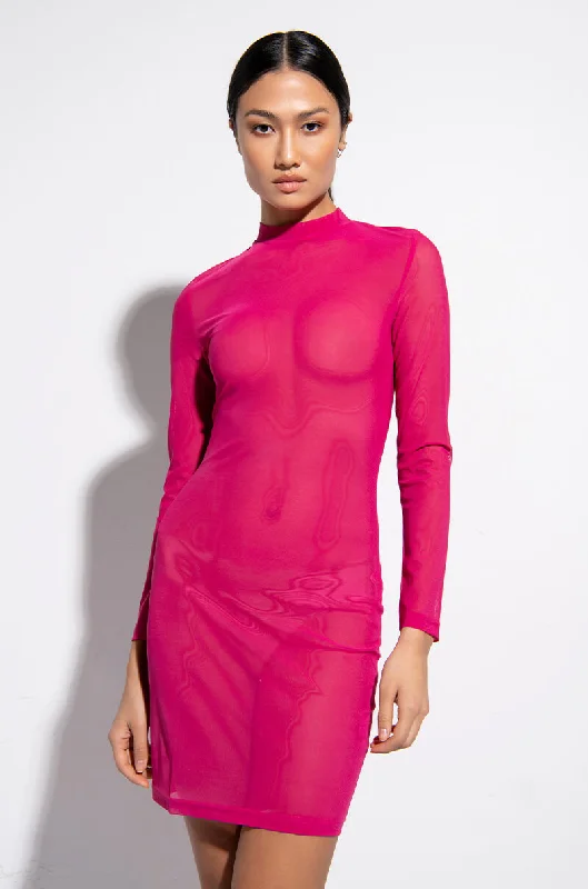 Maxi Dresses for Elegant Style -CAN'T MOVE ON MINI MESH DRESS PINK