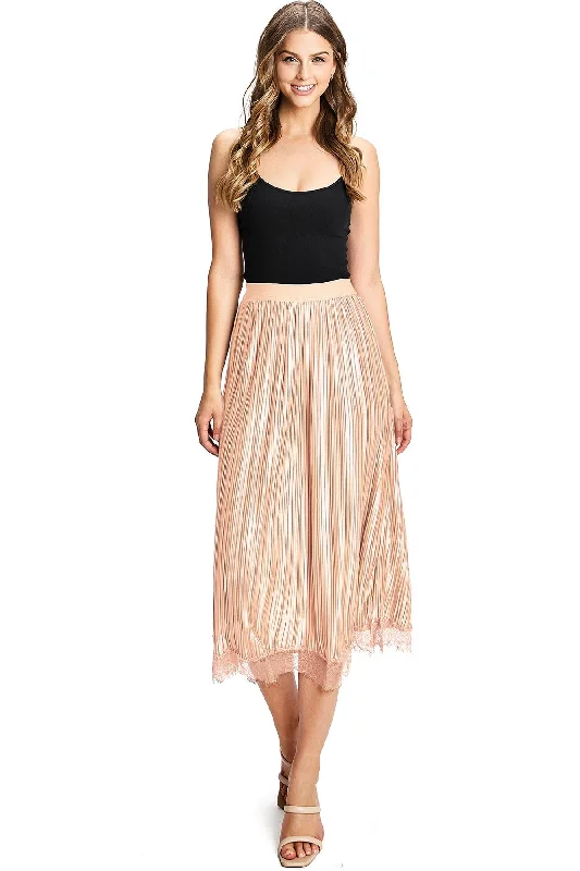 Cute pleated skirts for youthful school outfits -Luster Pleat Midi Skirt