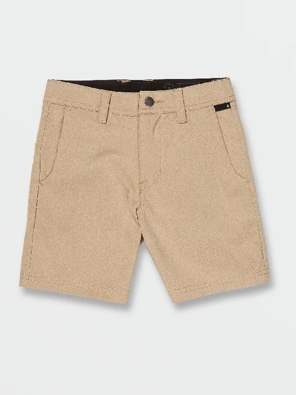 Mini Shorts for Youthful Vibe -Little Boys Frickin Cross Shred Static Shorts - Dark Khaki