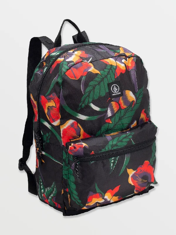 Mini Skirts for Sexy Appeal -Bt Packable Backpack - Black Floral Print