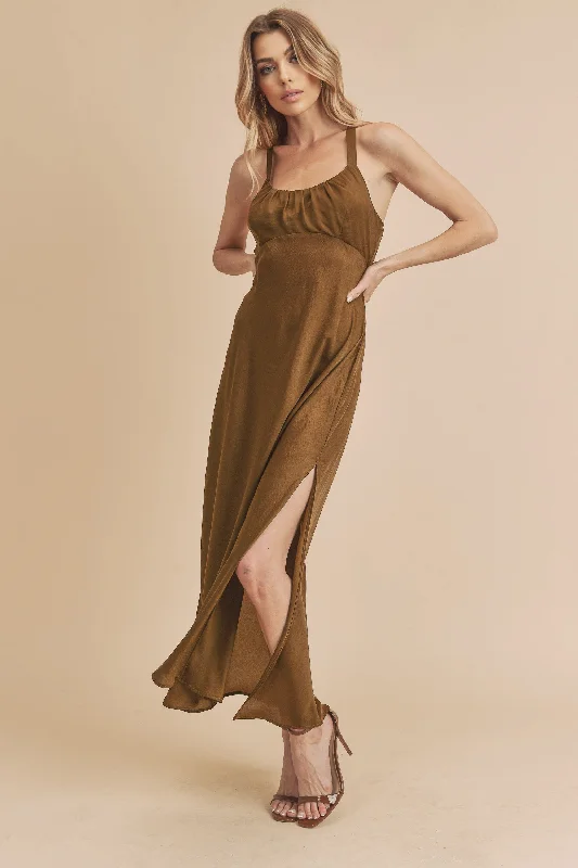 Black Dresses for Versatile -Bronze Maxi Dress