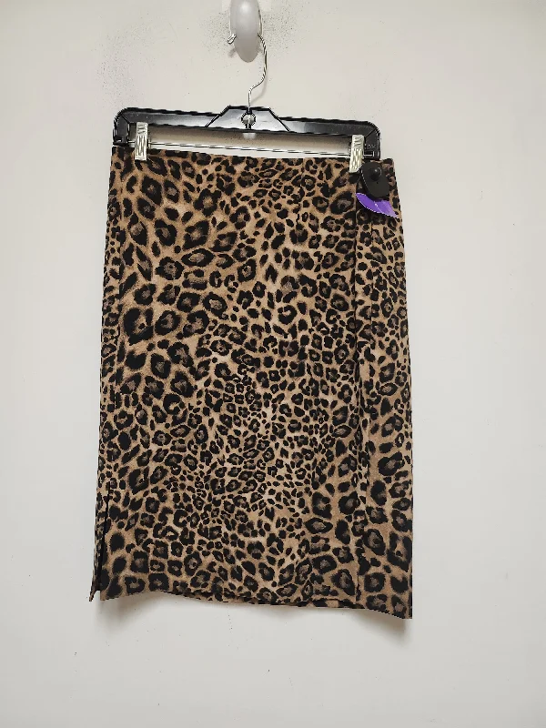 Soft cotton skirts for sensitive skin ease -Animal Print Skirt Midi White House Black Market, Size 8