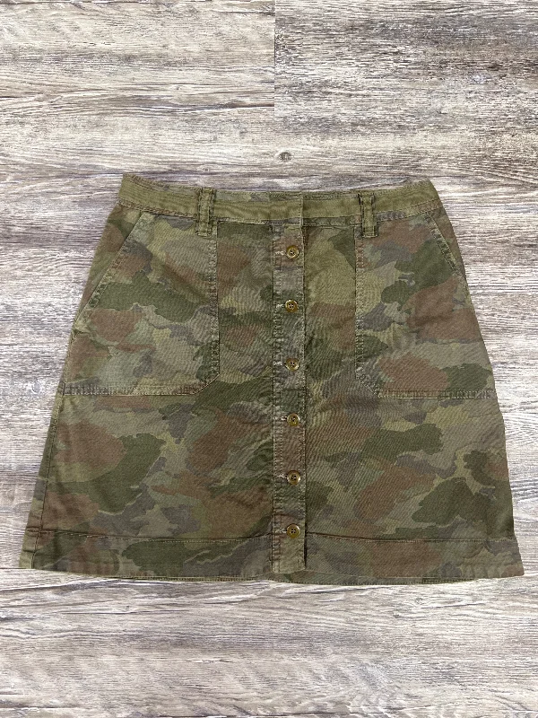 Bold skirts with bright color pops -Camouflage Print Skirt Midi Anthropologie, Size 16