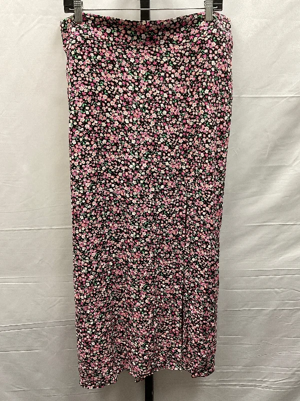 High-waisted denim skirts for cool lift -Floral Print Skirt Maxi No Boundaries, Size Xxl